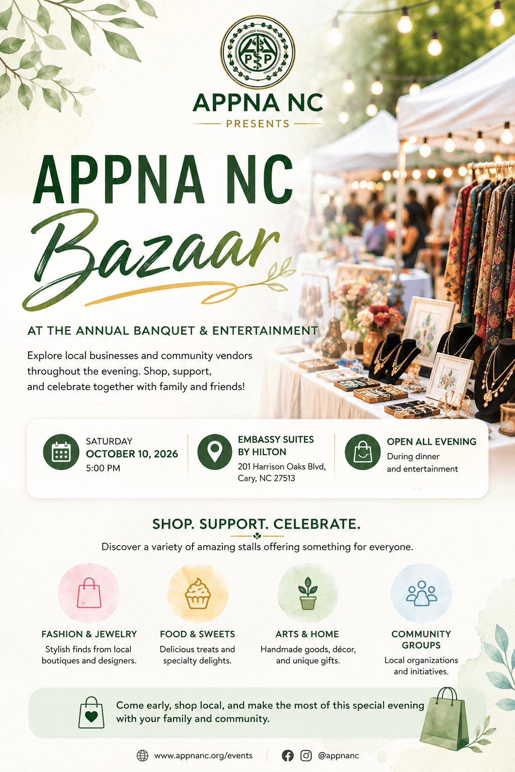Guests browsing the APPNA NC Bazaar